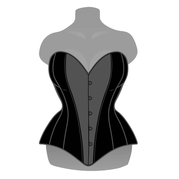 beautiful female corset on a mannequin - ベクター画像
