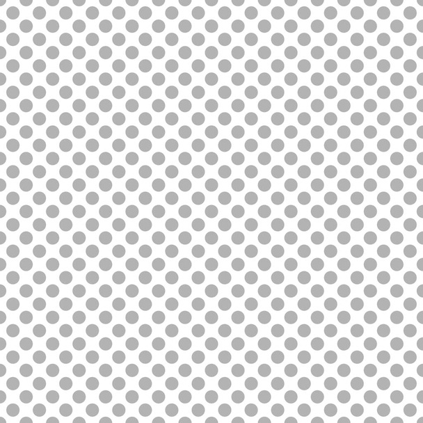 Lunares grises sobre fondo blanco patrón o textura vectorial retro sin costuras - Vector, Imagen