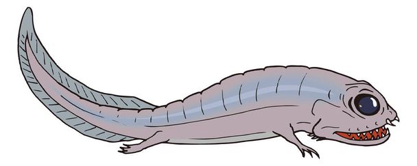 crassigyrinus dinosaurus prastaré vektorové ilustrace transparentní pozadí - Vektor, obrázek