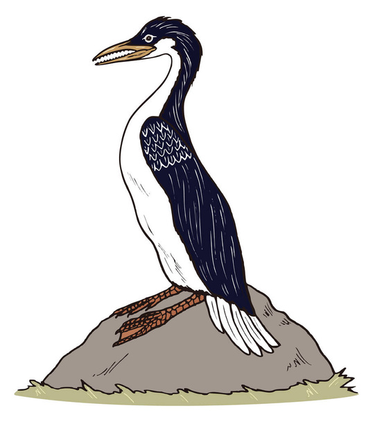 herperornis ptak dinozaur starożytny wektor ilustracja przezroczyste tło - Wektor, obraz
