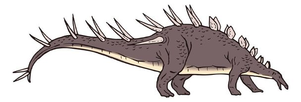 kentrosaurus dinosaurus prastaré vektorové ilustrace transparentní pozadí - Vektor, obrázek