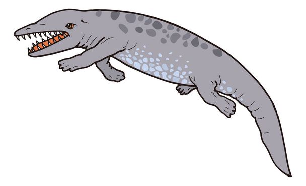 pakicetus dinossauro antiga ilustração vetorial fundo transparente - Vetor, Imagem