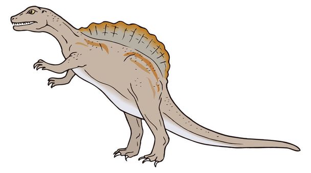 spinosaurus dinosaurio antiguo vector ilustración fondo transparente - Vector, Imagen