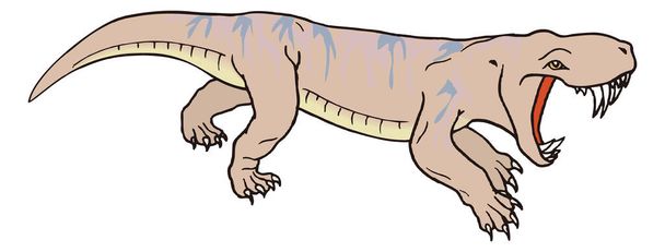 Trochosaurus Dinosaurier alten Vektor Illustration transparenten Hintergrund - Vektor, Bild