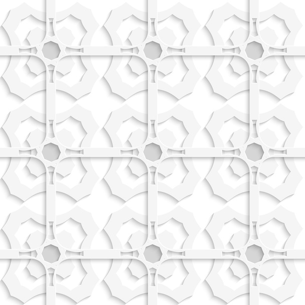 White geometric ornament layered seamless - Vector, Image