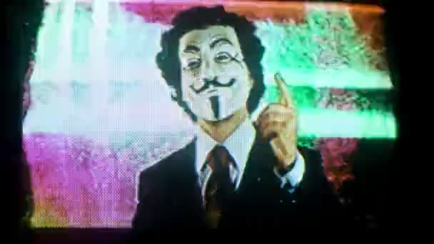 Een man met een anonieme v for vendetta masker - Video
