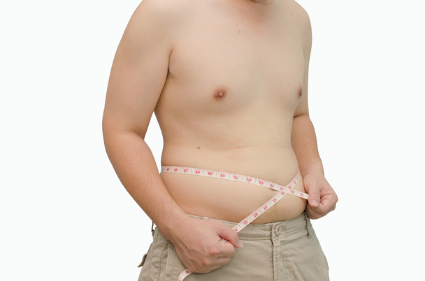 a mérőszalag kövér ember - Fotó, kép