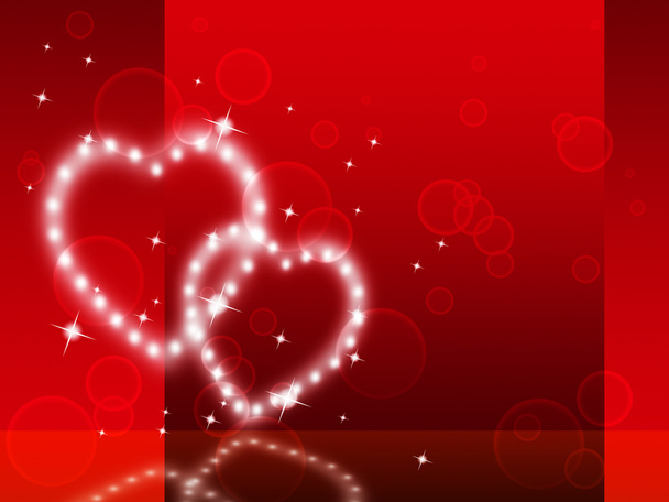 rote Herzen Hintergrund zeigt Vorliebe besondere und funkelnde - Foto, Bild