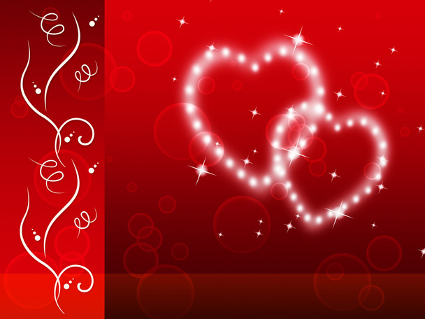 Rote Herzen Hintergrund bedeutet Zärtlichkeit Liebhaber und Flora - Foto, Bild