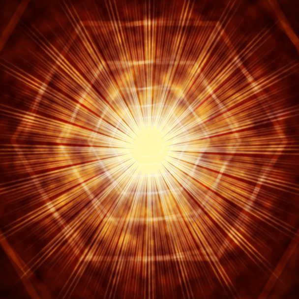Fundo do sol marrom mostra hexágonos e feixe brilhante
 - Foto, Imagem