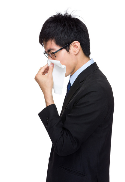 Businessman sneeze - Foto, imagen