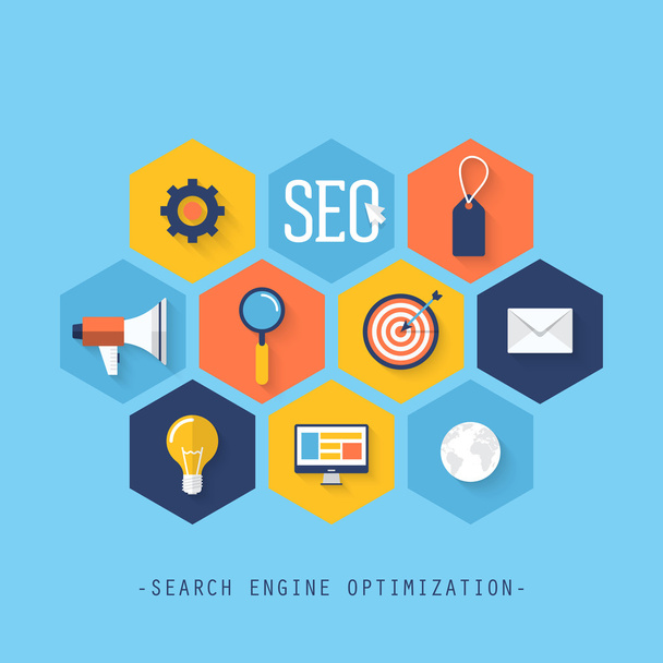 Infographics of website SEO optimization - Vector, afbeelding