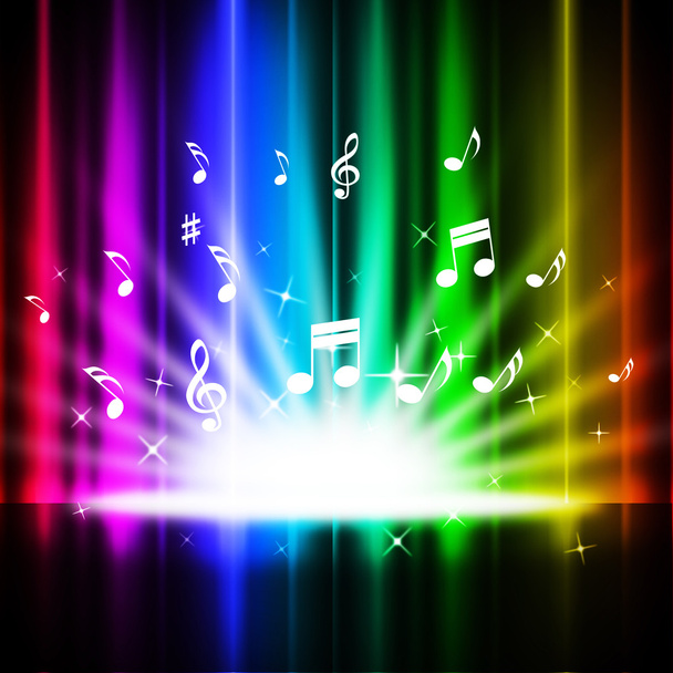 Rainbow Curtains Background Means Music Songs And Stag - Фото, зображення