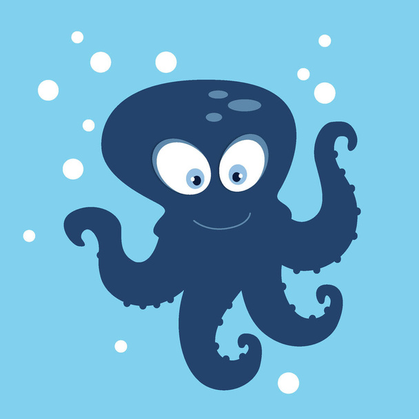 cute and funny octopus logo with tentacles_ octopus logo simple shape_good use for drawing book_logo_and icon - Vetor, Imagem