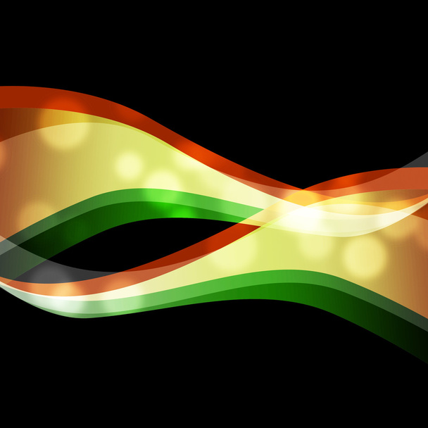 Orange Green Swirls Background Means Wavy Shape - Photo, Image