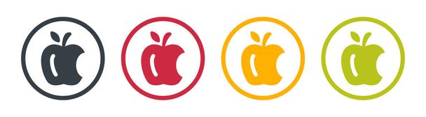 Apple fruit vector icon. Bitten apple fresh snack symbol illustration - Vector, Image