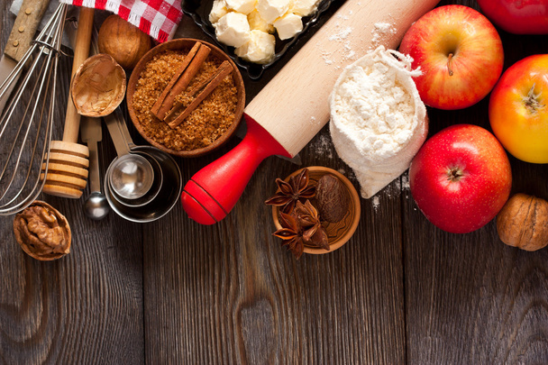 Ingrédients tarte aux pommes
. - Photo, image