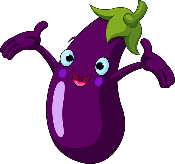Eggplant Presenting Something - Vecteur, image