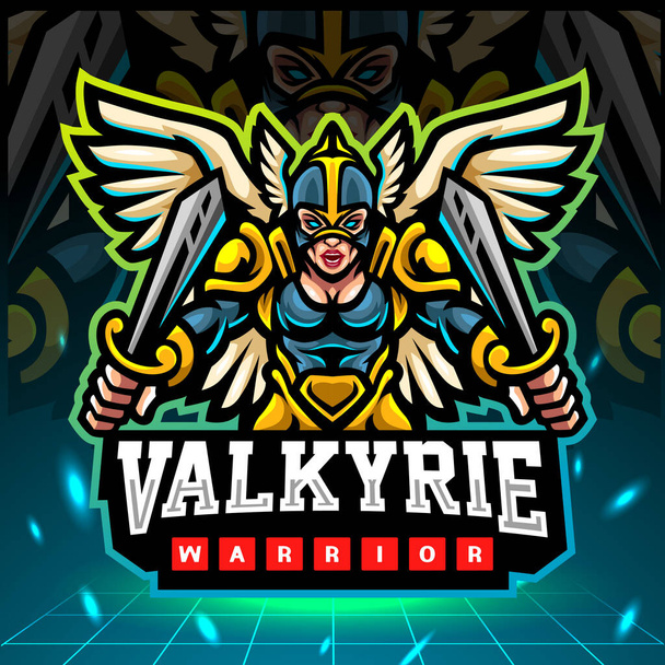 Valkyrie mascot. esport logo design - Vector, Image