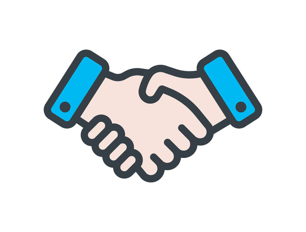 Üzleti megállapodás kézfogás ikon vektor illusztráció. - Vektor, kép