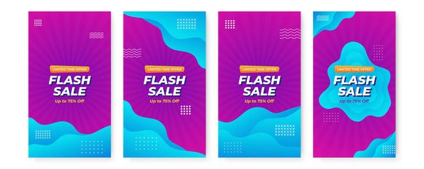 Clean modern instagram story template. Flash sale discount banner template promotion - Vector, Image