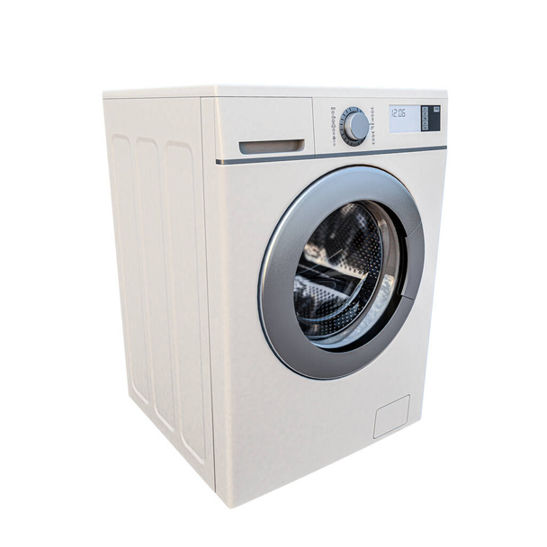 wasmachine geïsoleerd op witte achtergrond 3d illustratie  - Foto, afbeelding
