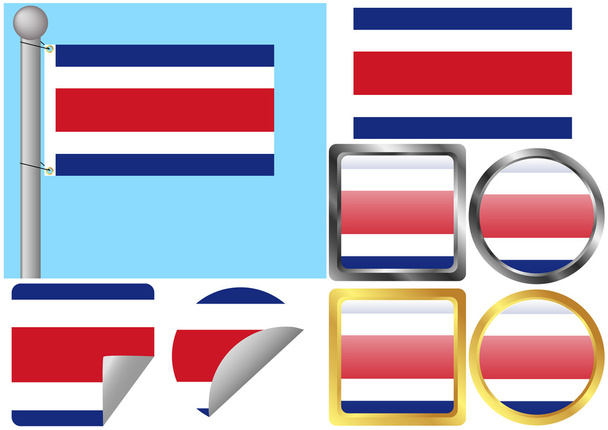 Bandeira Set Costa Rica
 - Vetor, Imagem