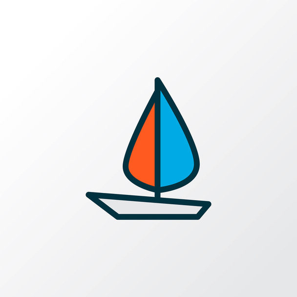Icona della barca a vela simbolo linea colorata. Elemento yacht isolato di qualità premium in stile trendy. - Vettoriali, immagini
