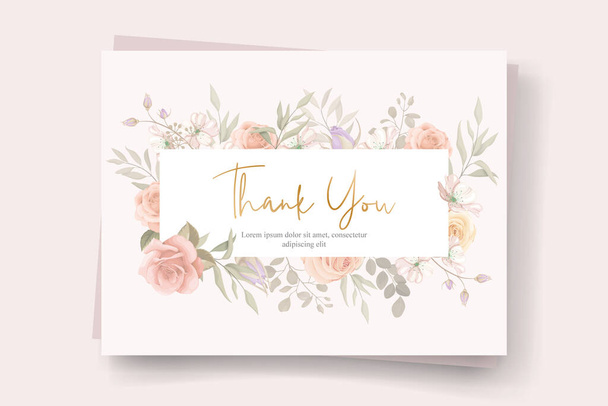 Obrigado design de cartão em um tema de flor - Vetor, Imagem