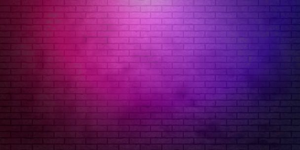 Textur einer realistischen neonrot-lila Ziegelwand. Ziegelmauermuster. Neon Backsteinmauerwerk für Porträts, Objekte. Vektorillustration. - Vektor, Bild