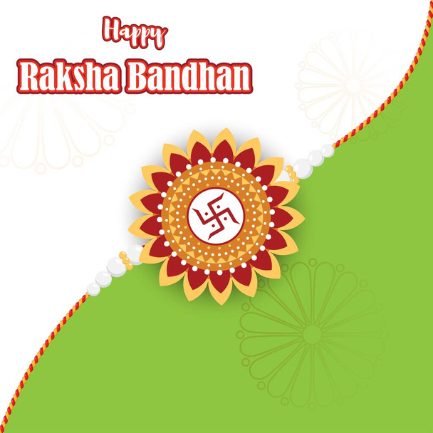 Ilustración vectorial para el festival indio Raksha Bandhan significa el hilo del vínculo de amor. - Vector, Imagen