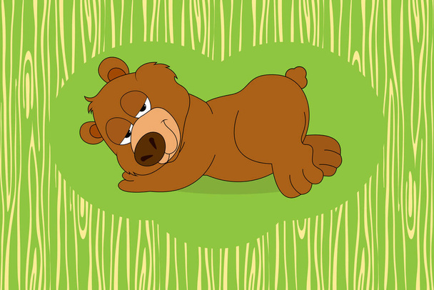 cute bear animal cartoon sleep - Vector, Image
