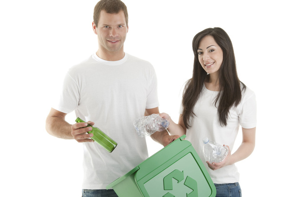 Young couple recycling - Photo, image