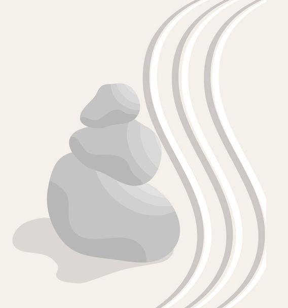 Дзен сад круглые камни - Вектор,изображение