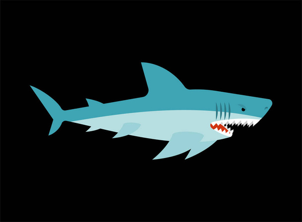 Shark isolated. Sea predator. Large predatory marine fish. vector illustration - Vector, imagen
