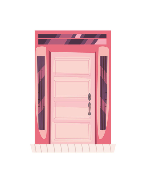 puerta color rosa - Vector, imagen