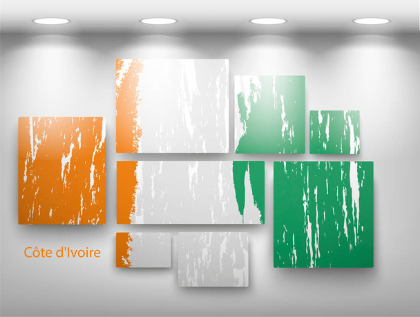 flag paint in gallery. Vector illustration - ベクター画像