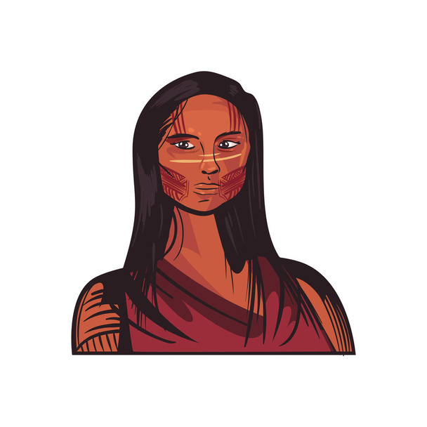 vrouw inheems karakter - Vector, afbeelding