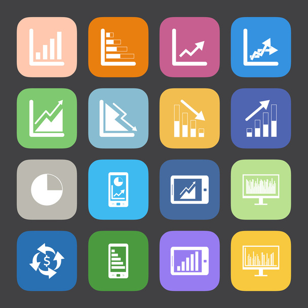 Business Graph icon set. - Vector, Image