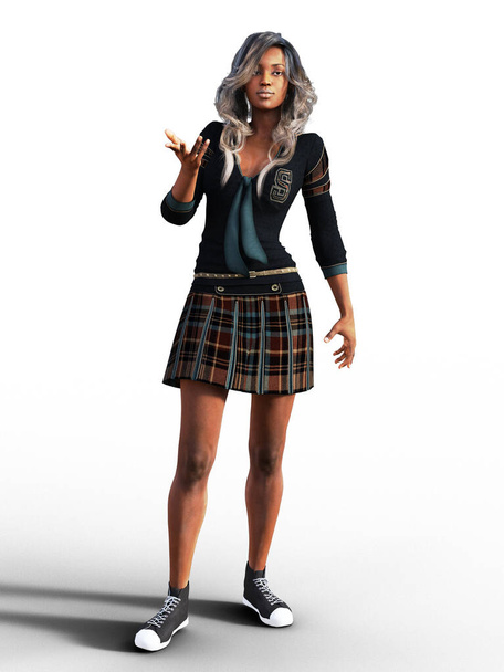 African Academy wizard girl in mini skirt - Photo, Image