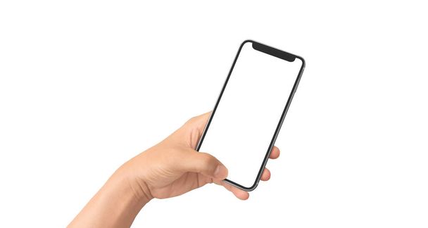 El ele tutuşan akıllı telefon aygıtı ve ekrana dokunma - Fotoğraf, Görsel