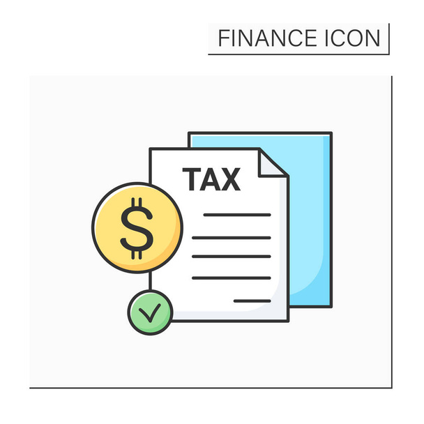 Tax report color icon - Vector, Image