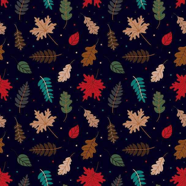 Patrón de varias hojas de otoño - Vector, Imagen
