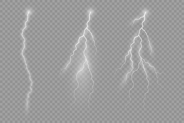 The effect of lightning and lighting thunderstorm. - Vector, Image