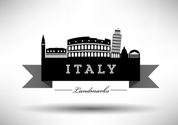 Итальянский ориентир с типографским дизайном
 - Вектор,изображение