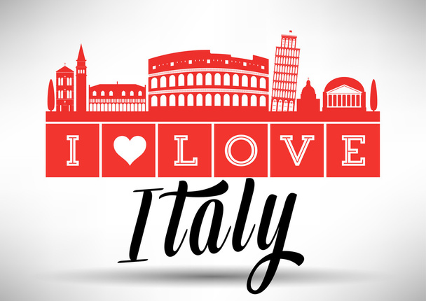 italienisches Wahrzeichen mit typografischem Design - Vektor, Bild