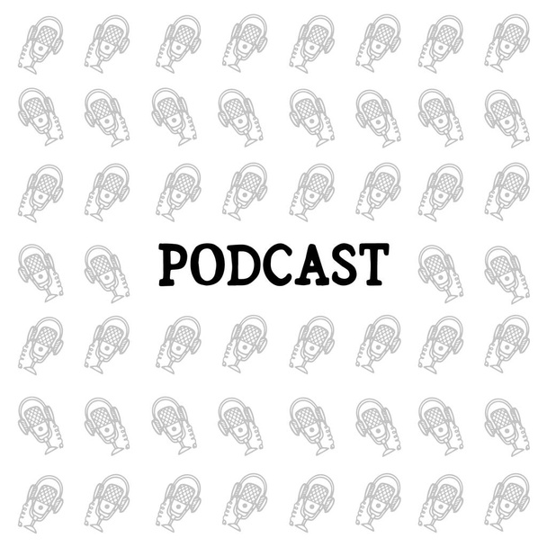 Podcast patrón de portada de moda diseño plantilla vector arte - Vector, imagen