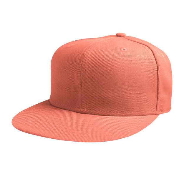 This Half Side View Luxurious Cap Mockup In Camellia Orange Color, is made to shorty your editing process - Fotografie, Obrázek