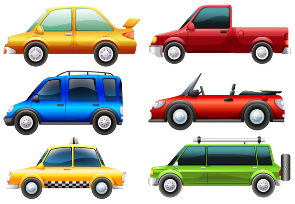 verschillende soorten auto 's - Vector, afbeelding