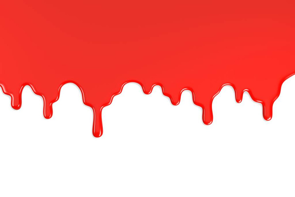 Mancha de pintura roja aislada sobre fondo blanco. ilustración 3d. - Foto, Imagen